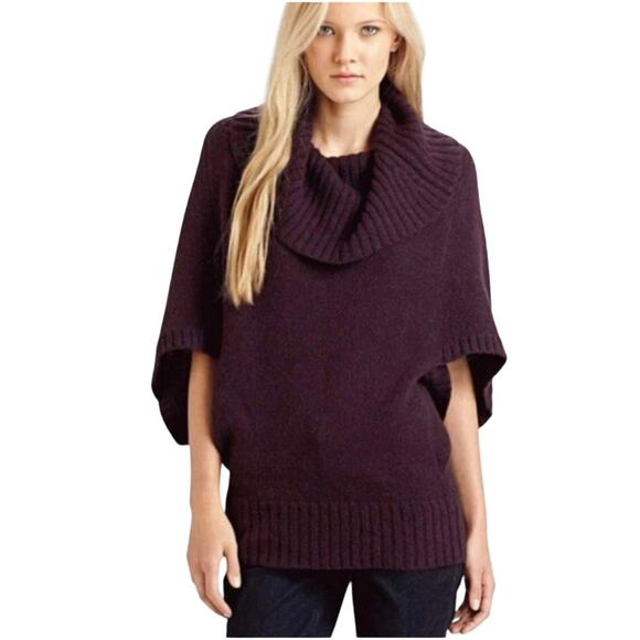 Eileen Fisher Merino Wool Baby Camel Purple Dolman Sleeve Cocoon Sweater Large - Picture 1 of 9